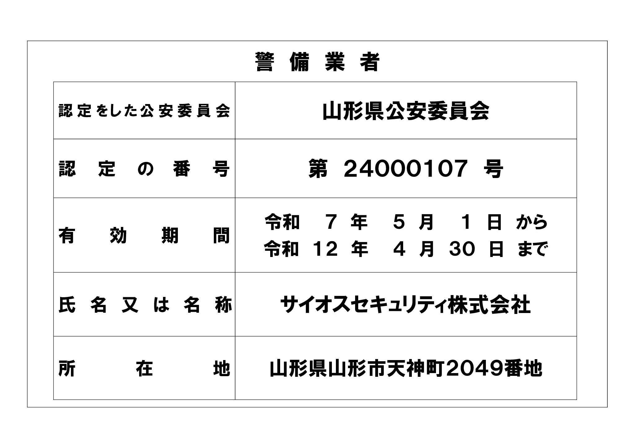 認定証
